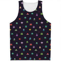 Pixel UFO Aliens Pattern Print Men's Tank Top