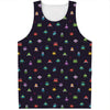 Pixel UFO Aliens Pattern Print Men's Tank Top