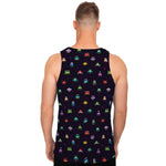 Pixel UFO Aliens Pattern Print Men's Tank Top