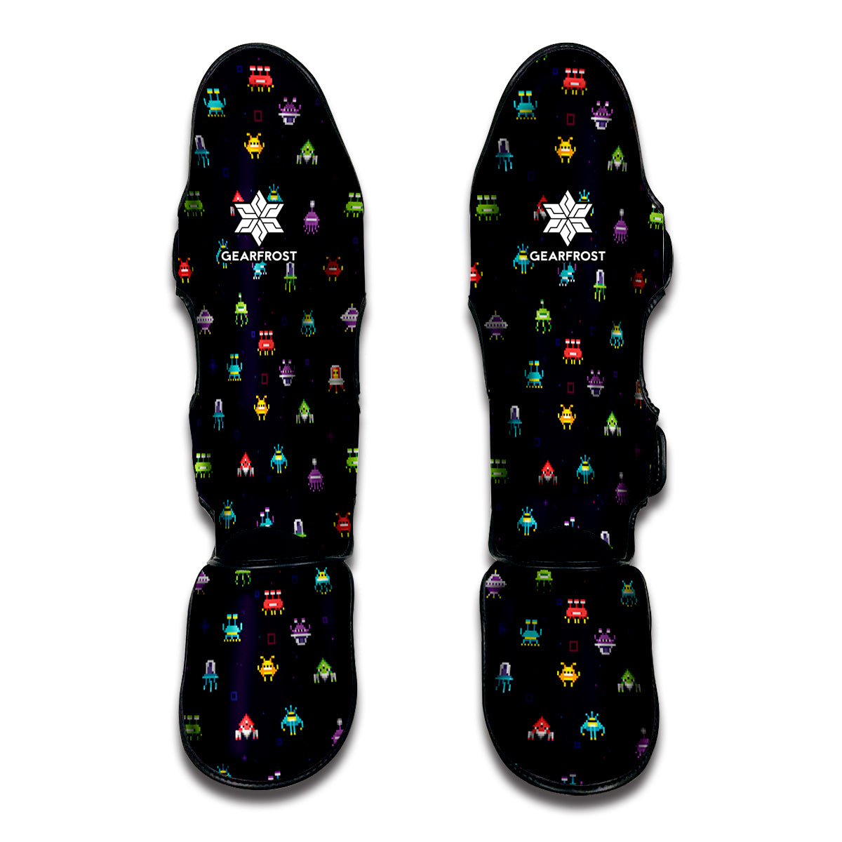 Pixel UFO Aliens Pattern Print Muay Thai Shin Guard