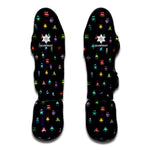 Pixel UFO Aliens Pattern Print Muay Thai Shin Guard