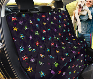 Pixel UFO Aliens Pattern Print Pet Car Back Seat Cover