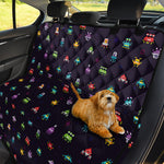 Pixel UFO Aliens Pattern Print Pet Car Back Seat Cover