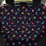 Pixel UFO Aliens Pattern Print Pet Car Back Seat Cover