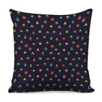 Pixel UFO Aliens Pattern Print Pillow Cover