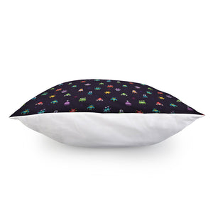 Pixel UFO Aliens Pattern Print Pillow Cover