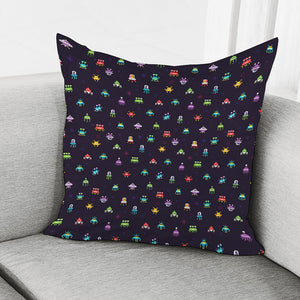 Pixel UFO Aliens Pattern Print Pillow Cover