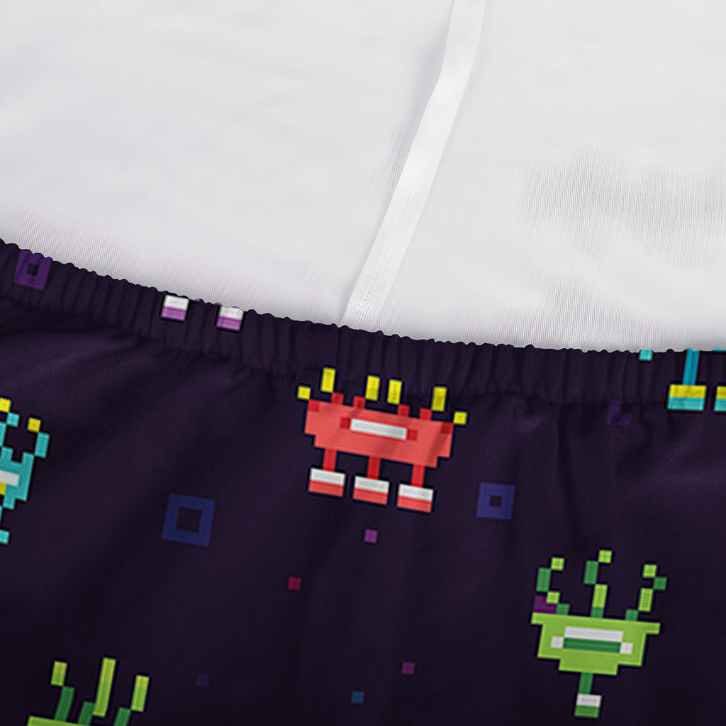 Pixel UFO Aliens Pattern Print Sofa Cover