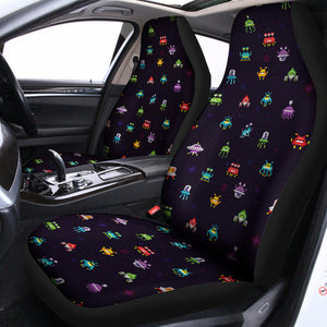 Pixel UFO Aliens Pattern Print Universal Fit Car Seat Covers