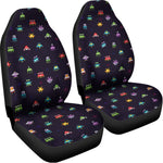 Pixel UFO Aliens Pattern Print Universal Fit Car Seat Covers