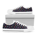 Pixel UFO Aliens Pattern Print White Low Top Sneakers