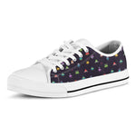 Pixel UFO Aliens Pattern Print White Low Top Shoes