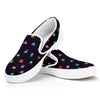 Pixel UFO Aliens Pattern Print White Slip On Shoes