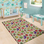 Pixel Vegetables Pattern Print Area Rug