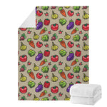 Pixel Vegetables Pattern Print Blanket
