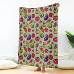 Pixel Vegetables Pattern Print Blanket