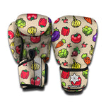 Pixel Vegetables Pattern Print Boxing Gloves