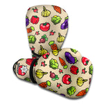 Pixel Vegetables Pattern Print Boxing Gloves