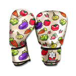Pixel Vegetables Pattern Print Boxing Gloves