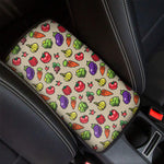 Pixel Vegetables Pattern Print Car Center Console Cover