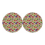 Pixel Vegetables Pattern Print Car Coasters