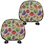 Pixel Vegetables Pattern Print Car Headrest Covers