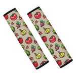 Pixel Vegetables Pattern Print Car Seat Belt Covers