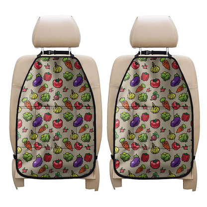 Pixel Vegetables Pattern Print Car Seat Organizers