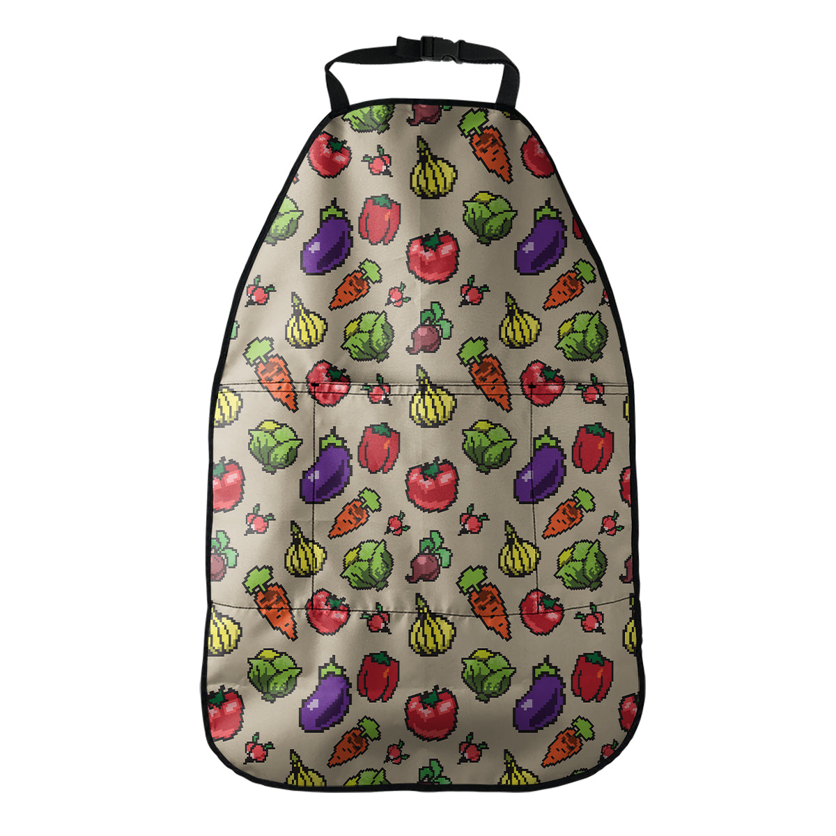 Pixel Vegetables Pattern Print Car Seat Organizers
