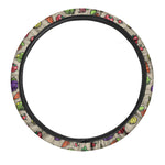 Pixel Vegetables Pattern Print Car Steering Wheel Cover