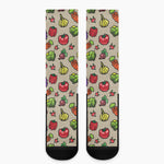 Pixel Vegetables Pattern Print Crew Socks