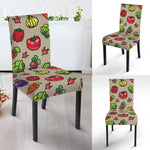 Pixel Vegetables Pattern Print Dining Chair Slipcover