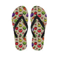Pixel Vegetables Pattern Print Flip Flops