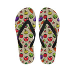 Pixel Vegetables Pattern Print Flip Flops