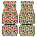 Pixel Vegetables Pattern Print Front and Back Car Floor Mats