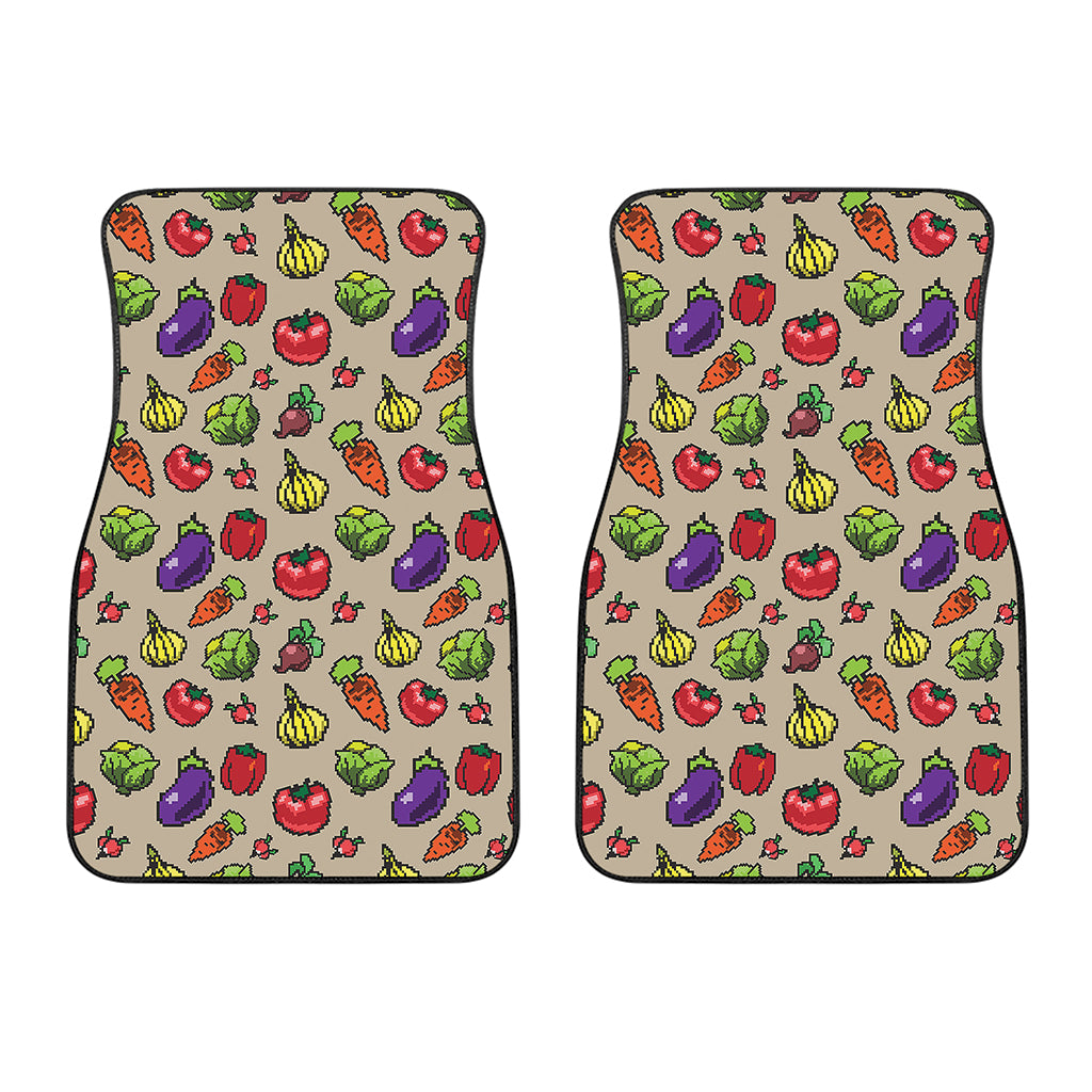 Pixel Vegetables Pattern Print Front Car Floor Mats