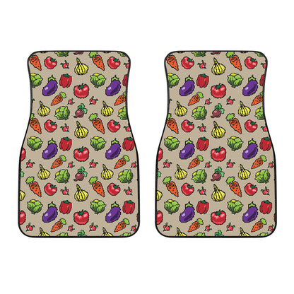 Pixel Vegetables Pattern Print Front Car Floor Mats