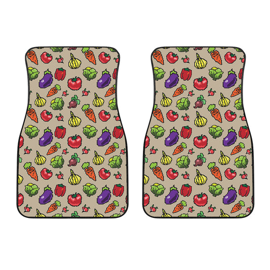 Pixel Vegetables Pattern Print Front Car Floor Mats