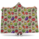 Pixel Vegetables Pattern Print Hooded Blanket