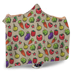 Pixel Vegetables Pattern Print Hooded Blanket