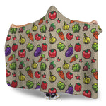 Pixel Vegetables Pattern Print Hooded Blanket