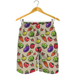 Pixel Vegetables Pattern Print Men's Shorts