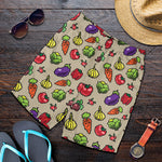 Pixel Vegetables Pattern Print Men's Shorts