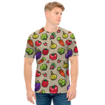 Pixel Vegetables Pattern Print Men's T-Shirt