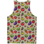 Pixel Vegetables Pattern Print Men's Tank Top