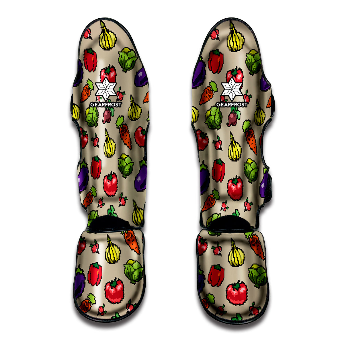Pixel Vegetables Pattern Print Muay Thai Shin Guard