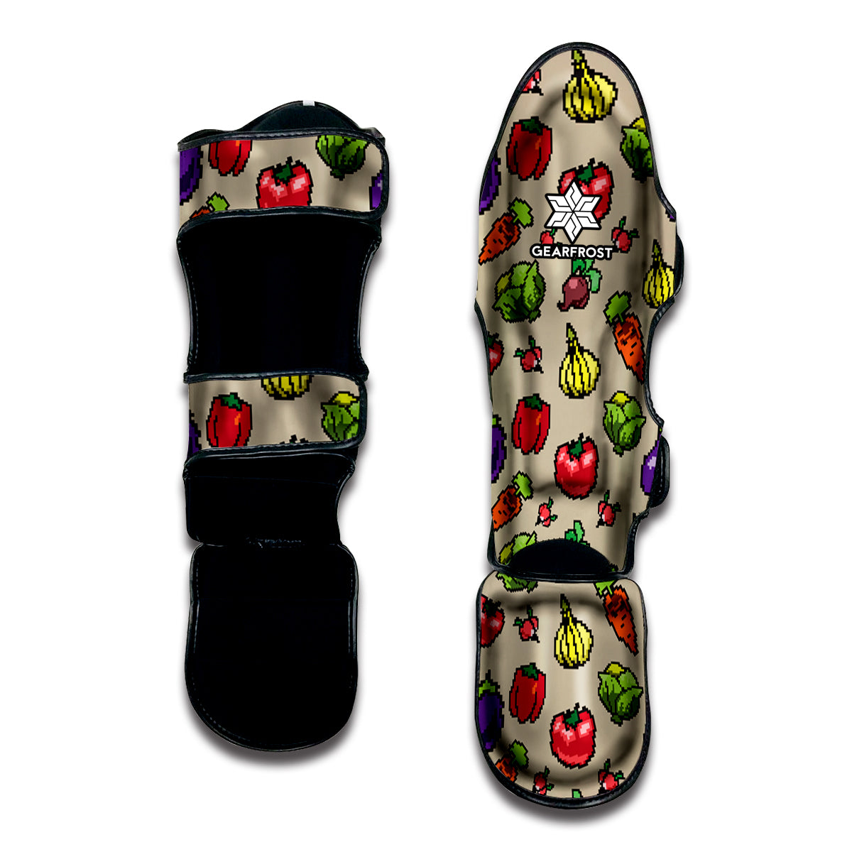 Pixel Vegetables Pattern Print Muay Thai Shin Guard