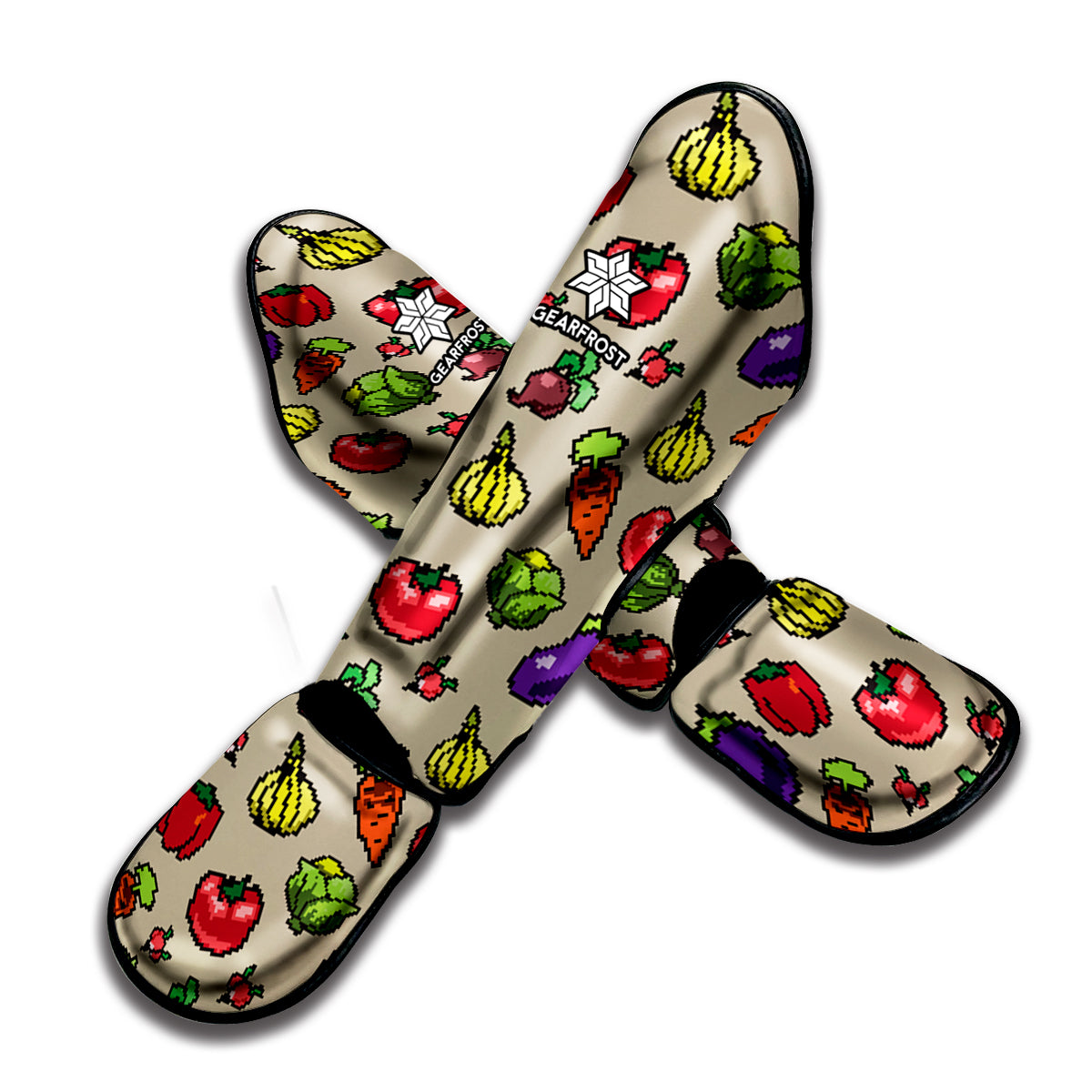 Pixel Vegetables Pattern Print Muay Thai Shin Guard