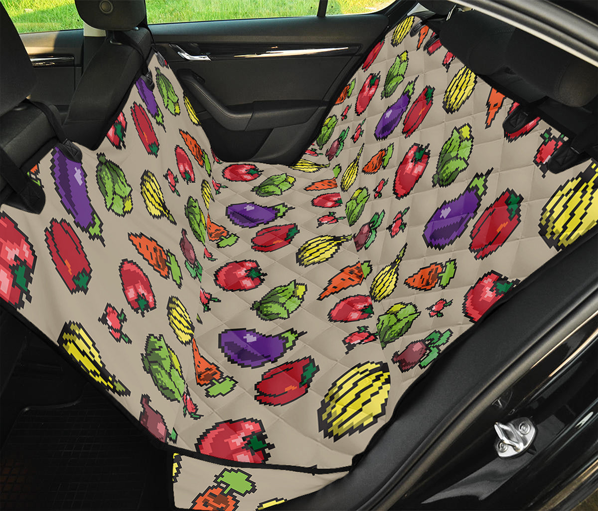 Pixel Vegetables Pattern Print Pet Car Back Seat Cover