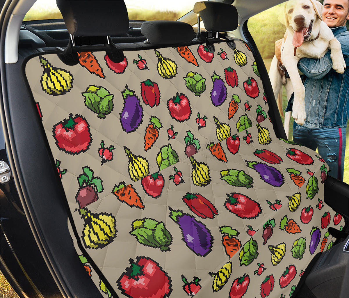 Pixel Vegetables Pattern Print Pet Car Back Seat Cover